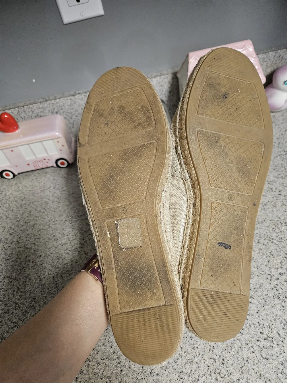 Tory Burch Beige Espadrille Flats with Leather Logo